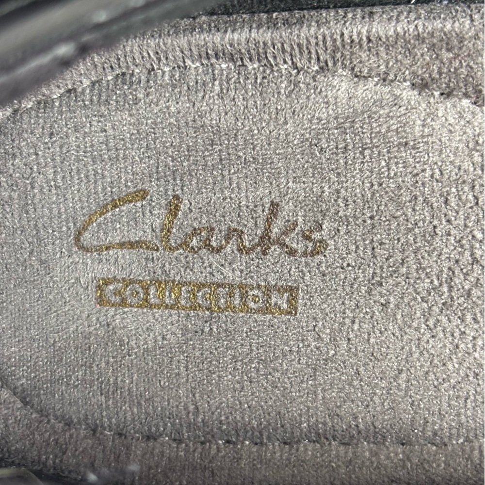 Clarks Leather Low Heel Loafers Slip On Flats Buckle Comfort Shoes Black Size 9 - Picture 13 of 15